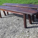 Pair of country banks in chêne