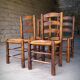 Suite de 4 chaises brutalistes paillées de George Robert
