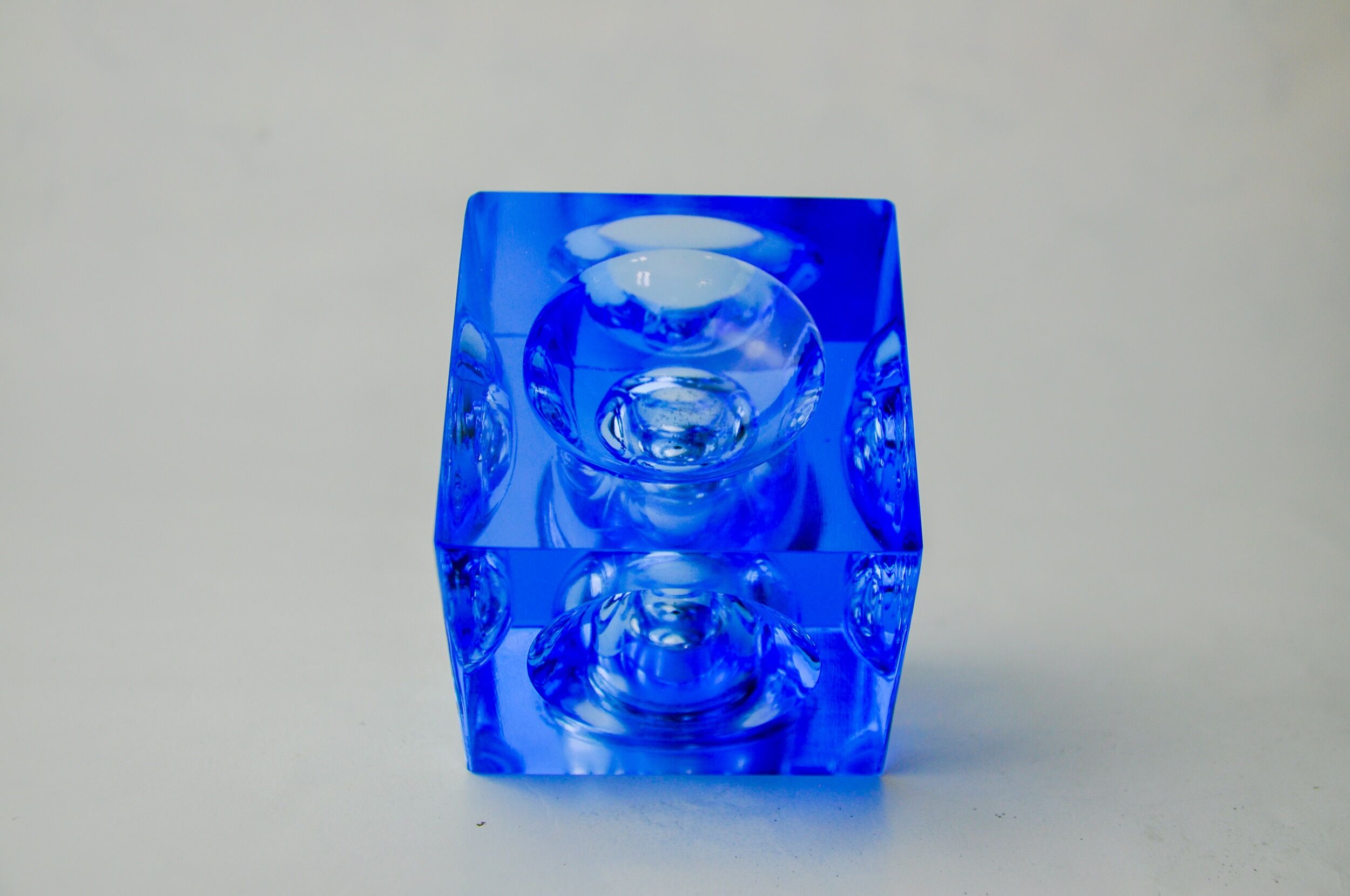 Magnifying lighter by Antonio Imperatore, blue murano glass, Italy, 1970