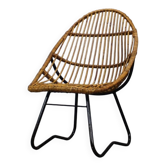 Fauteuil en rotin par Uluv pour Alan Fuchs, Tchécoslovaquie, années 1960