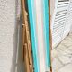 Transat pliant en bois et toile vintage