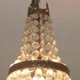 Suspension chandelier with metal and glass grapevines manufactured 60's / 70's