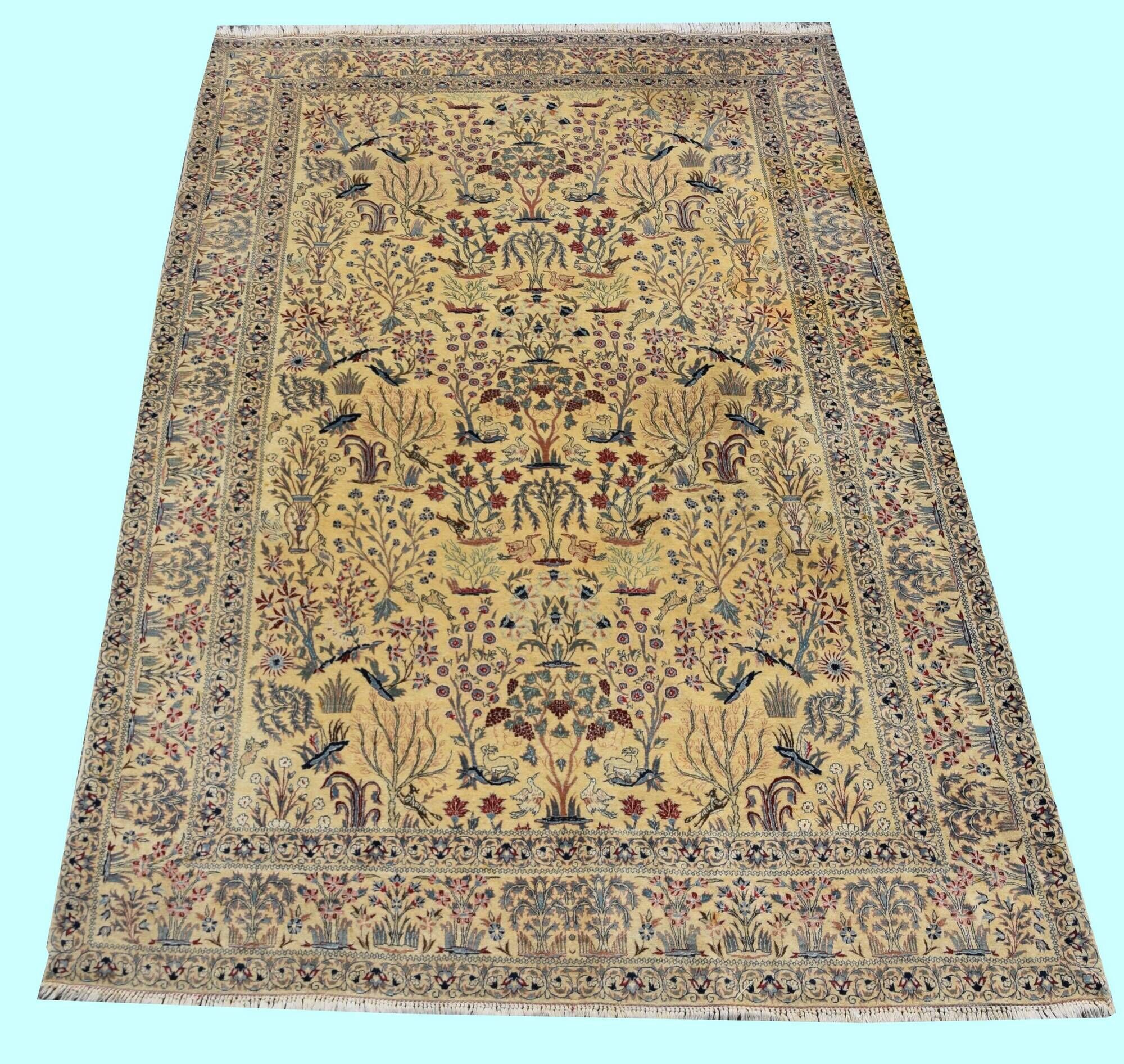 Persian Nain Iran Wool and Silk Rug Circa 1960" Handmade - 1.60 x 2.30 Meters