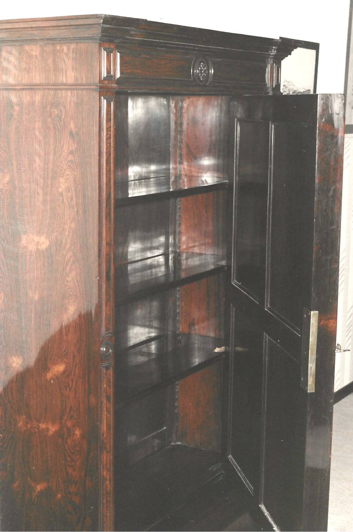 Rosewood mirrored wardrobe, circa 1850