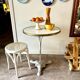 Table bistrot en fonte de fer grise et mélaminé beige ⌀ 60 cm