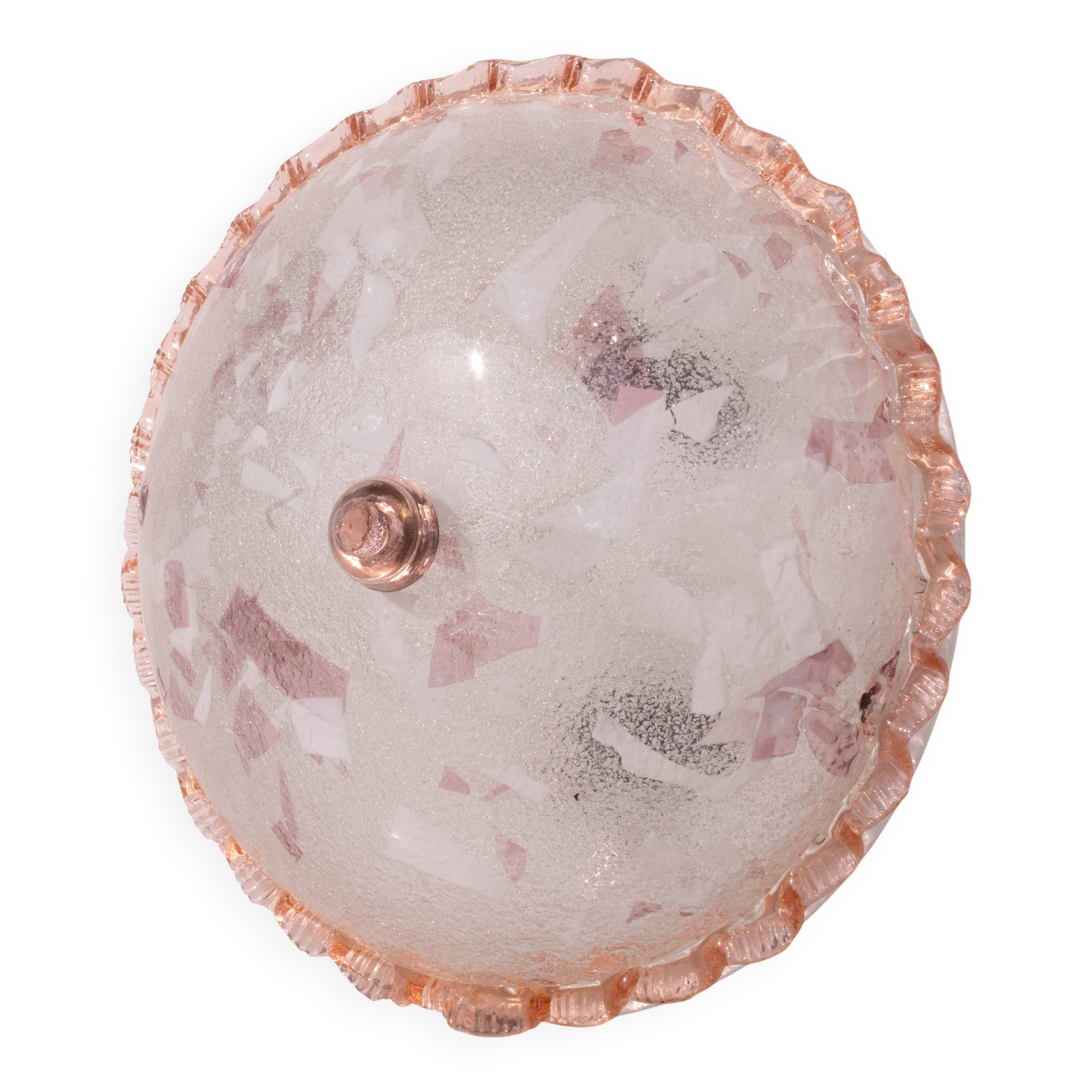 Charming Italian Multicolor and Pink Murano Glass Ceiling Fixture, Murano,