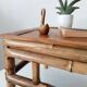 Vintage bamboo bedside table from the 70s.
