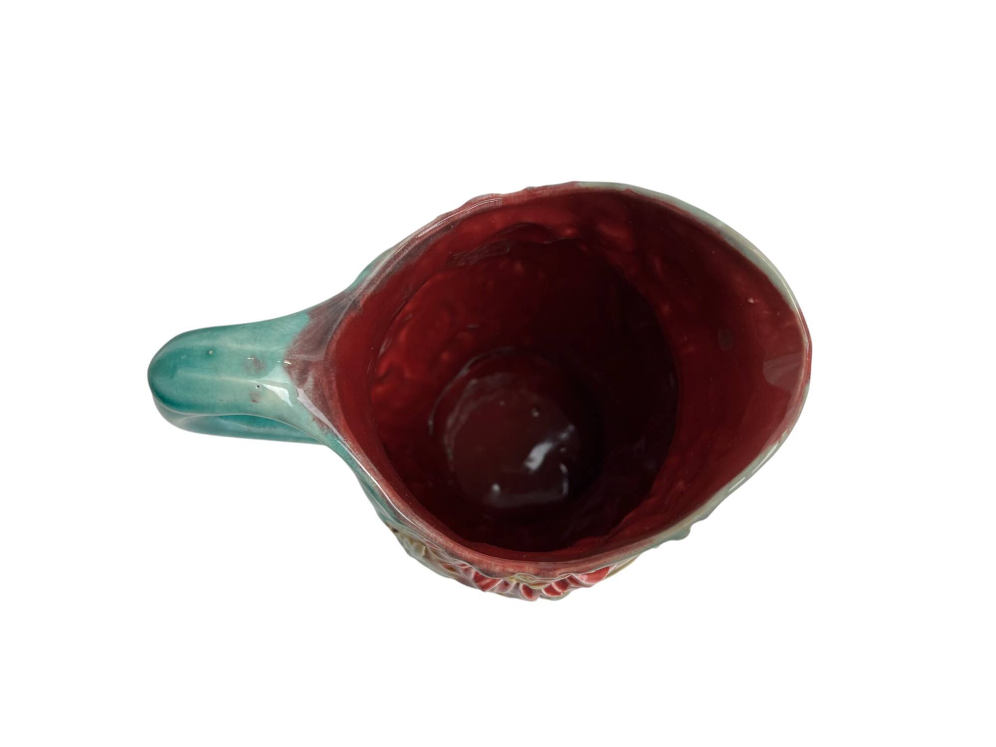 Barbotine pitcher jug from Onnaing Earthenware Factory circa 1900