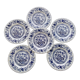 Set of 6 Crown Clarence English porcelain dessert plates