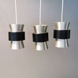 Three beautiful smaller pulley-shaped hanging lamps 1970-80s Denmark.