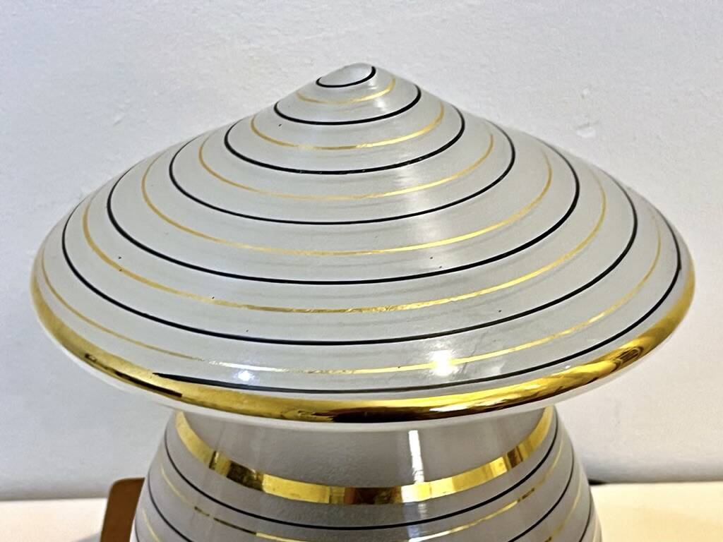 Vintage mushroom-shaped table lamp in Murano glass with wooden base