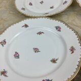 6 flat plates porcelain Limoges France