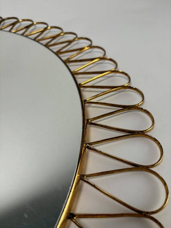 Mid-Century Italian Round Mirror, Girasole Model, 1950s