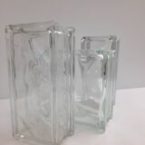 3 vintage glass brick vases