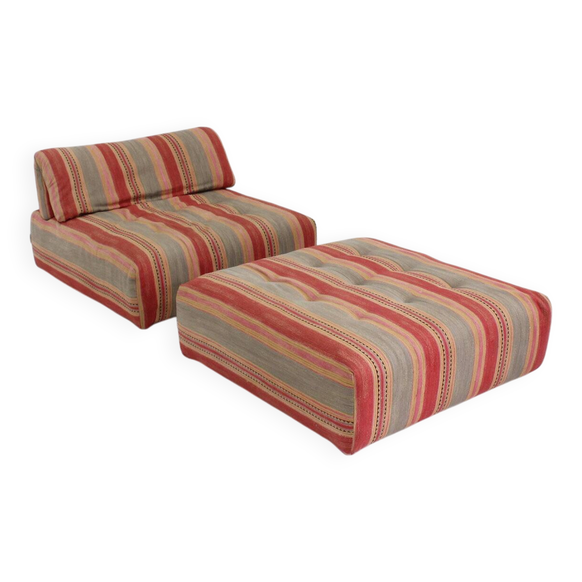 Vintage Roche Bobois Voyage Immobile armchair and ottoman