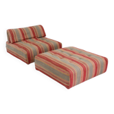 Fauteuil et repose-pieds Voyage Immobile vintage de Roche Bobois