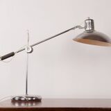Articulated desk lamp in chrome metal by André Lavigne for Aluminor 1960.