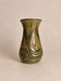 Khaki stoneware vase, wabi-sabi style, brutalist vintage ceramics.