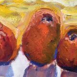 Vintage Expressionists Oil on Canvas with Apples, Signed by Bengt Anders