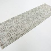 3x9 Shades Of Light Green & Black Vintage Runner Rug, 81x275Cm