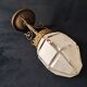 Art Deco Metal Pendant Lamp with Frosted Glass Globe