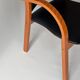 Chaise de bureau bois et Skaï noir 1980