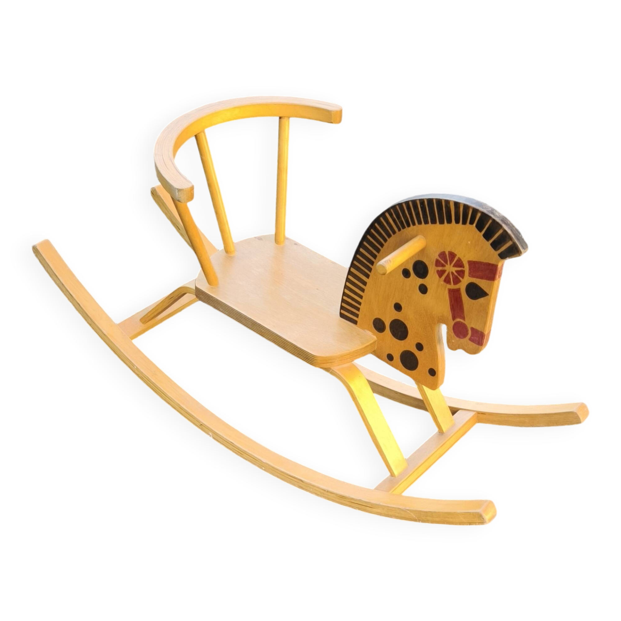 Vintage wooden rocking horse