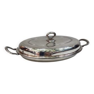 Silver metal covered dish signed Lancel dimension: height -14cm- width -48cm-