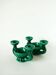 Pair of ceramic candlesticks with integrated pocket tray, green, 1960.
