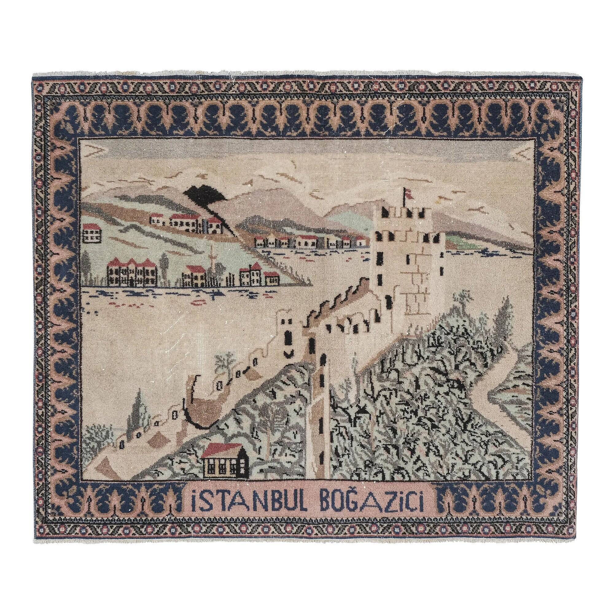 Vintage handmade Turkish rug 130x155 cm