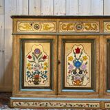 Louis Philippe style sideboard in painted wood and faux marble
