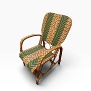 Fauteuils en rotin éclissé style Audoux Minet des années 50 F