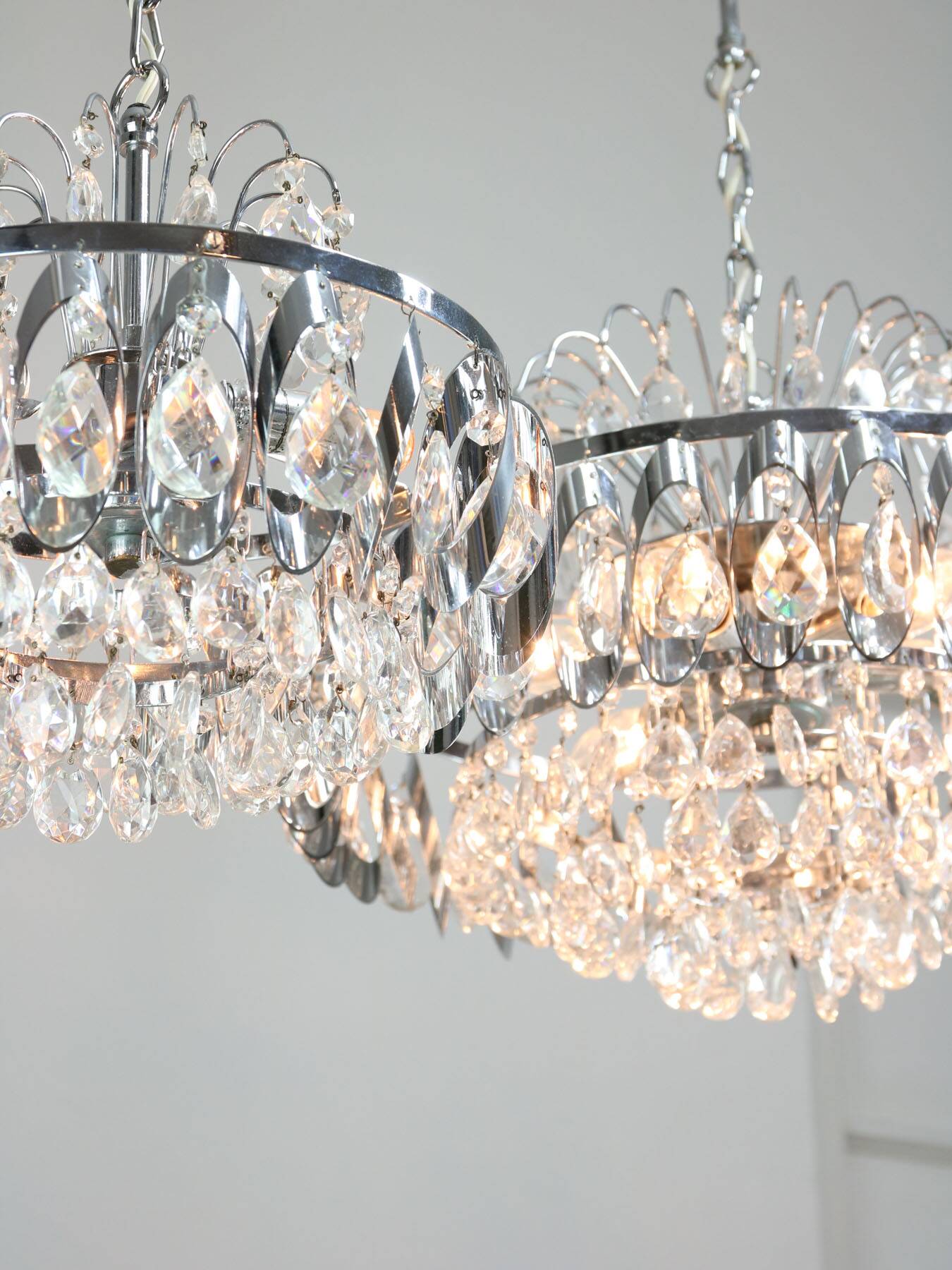A pair of Vintage Viennese Crystal Chandeliers, 70s