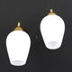 Pair of wall lamp in brass and glass white opaline, vintage