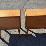 Set of 2 Danish oak bedside tables, 1940s