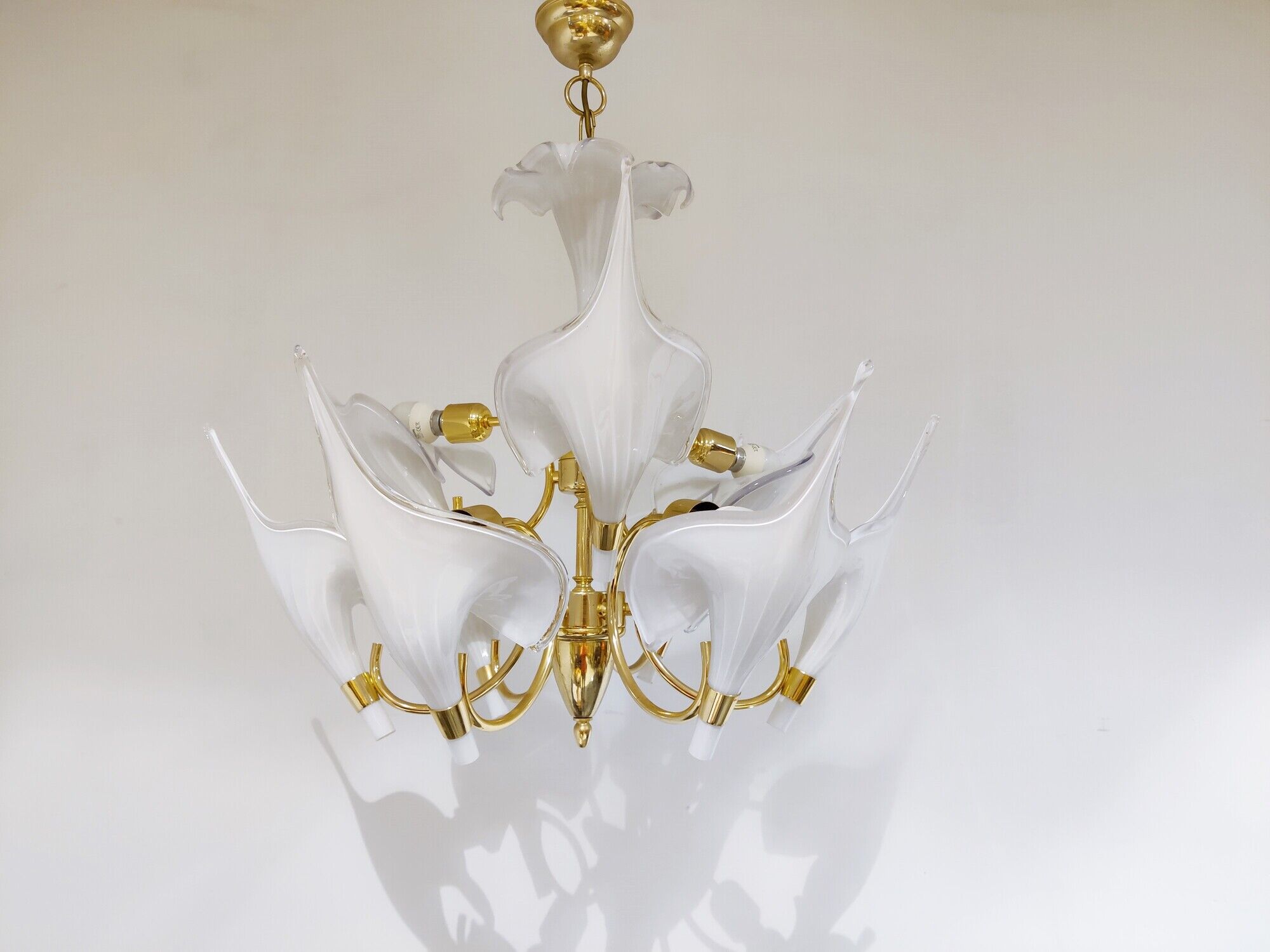 Murano Glass Canna Lily Chandelier, 1970s