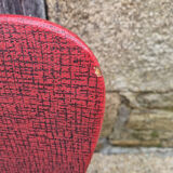 Four modernist chairs, steel, brass and skaï, 60s