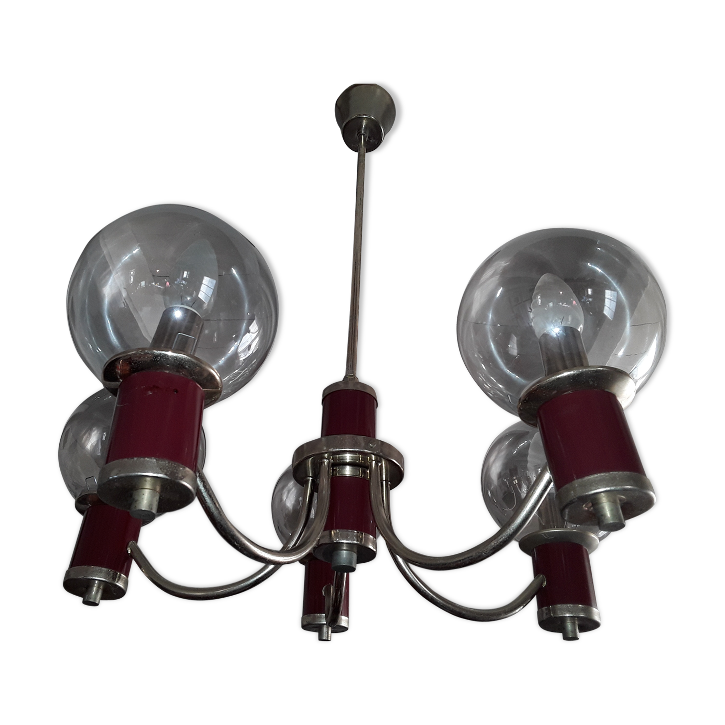 Chandelier art deco 5 globes
