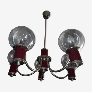 Chandelier art deco 5 globes