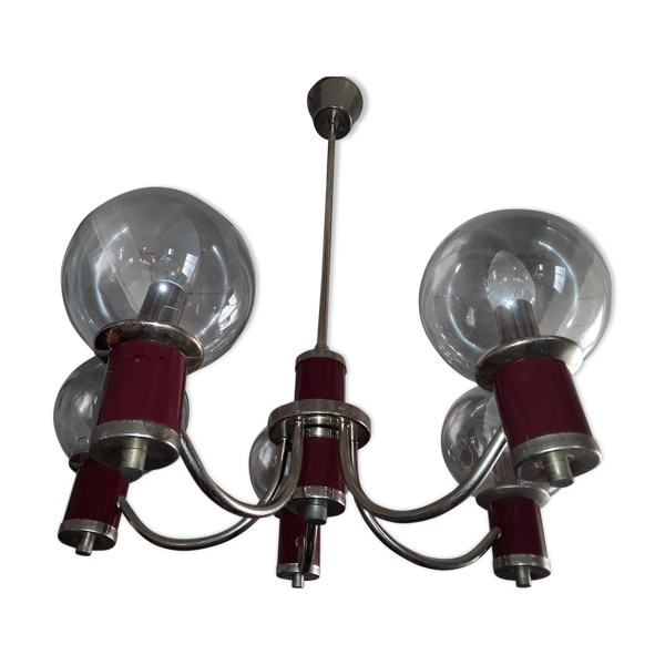 Lustre art déco 5 globes