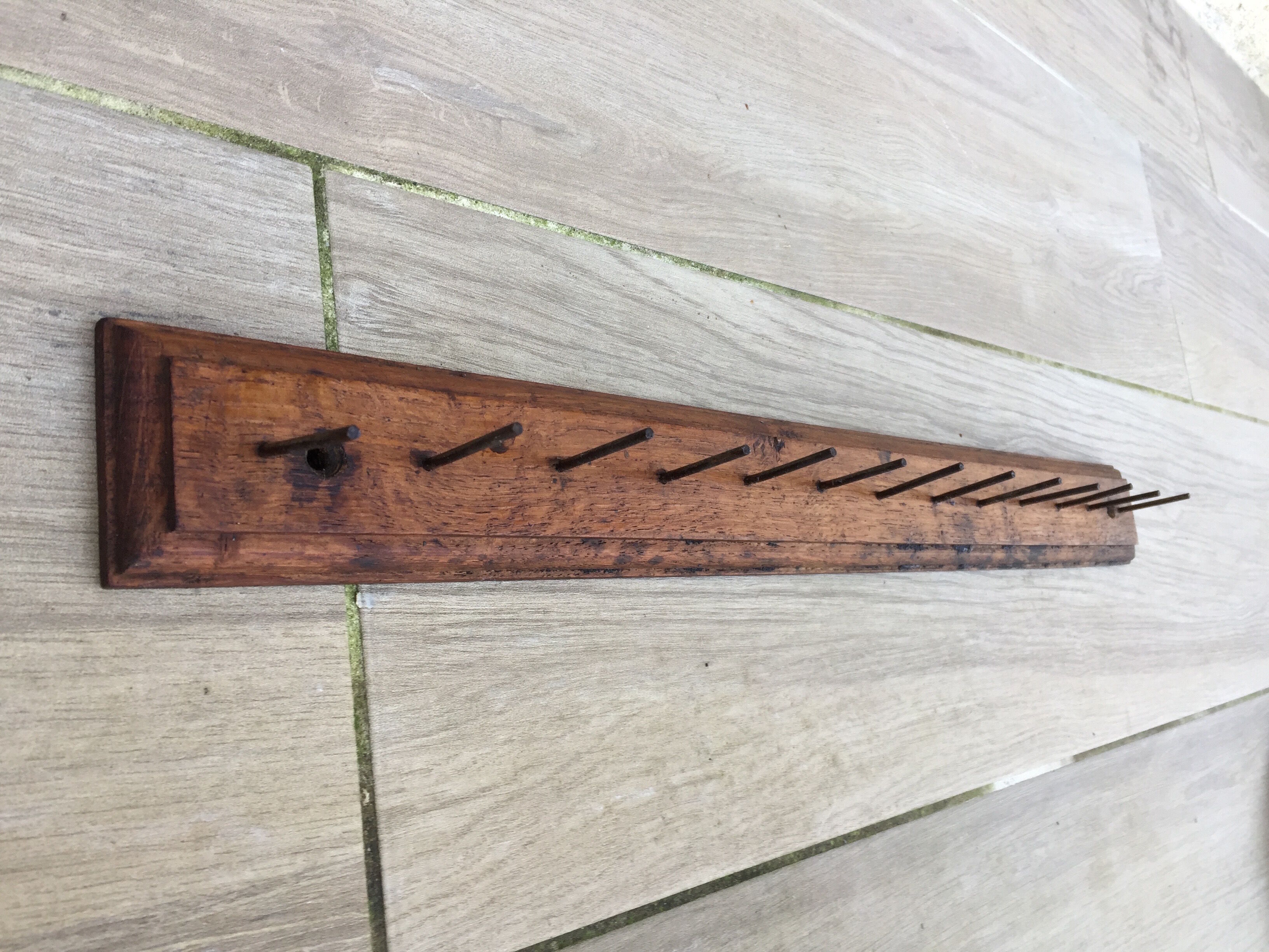 Solid oak workshop coat rack