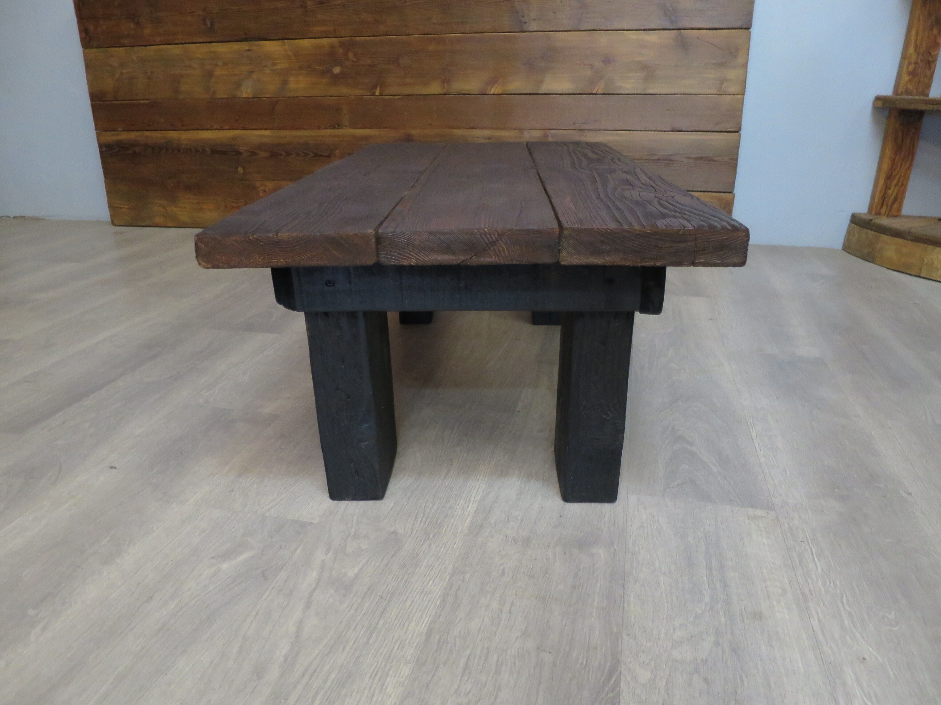 Dark solid wood farmhouse table