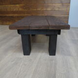 Dark solid wood farmhouse table