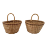 Pair of miniature rattan baskets 1970