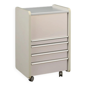 Vintage commode in aluminium and wood, Italy, 1990s.
