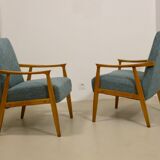Pair of vintage armchairs in beech year 60