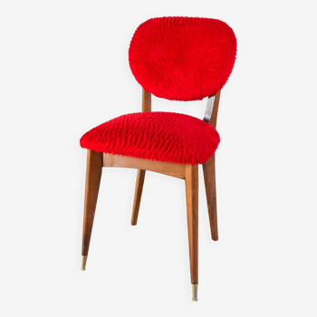 Chaise moumoute rouge, 1950