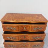 Commode Louis XIV régence en marqueterie et bronze