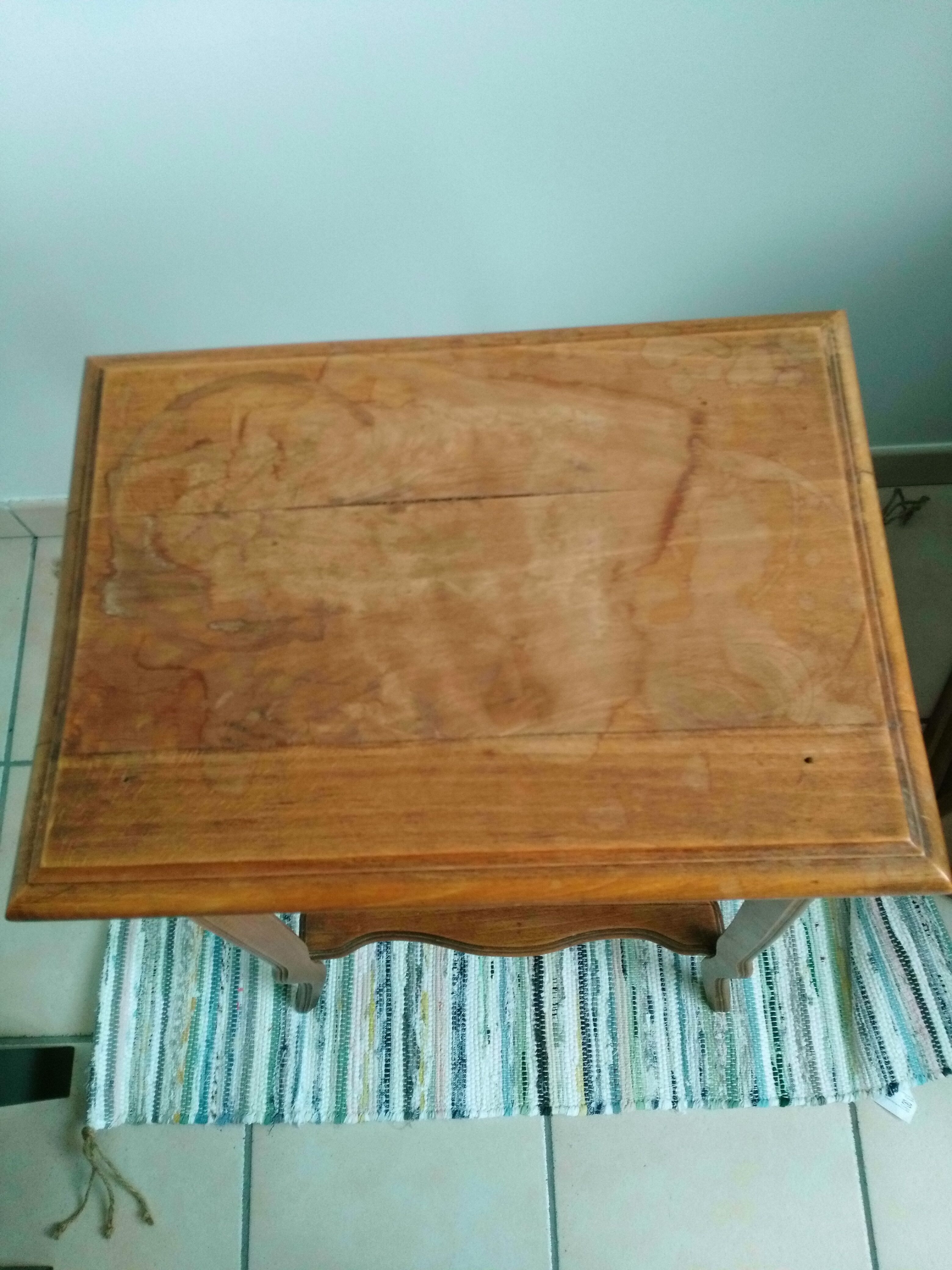 Art Deco side table wooden top