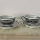 Set of 2 Limoges Chapus et Fils Porcelain Tea Cups and Saucers